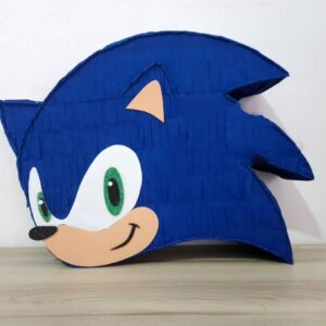 Piñata Personalizada de cabeza sonic silueta